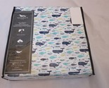 Scout Home Whales Away 4P Full Cotton Percale Sheet set Whales Fish - £56.59 GBP