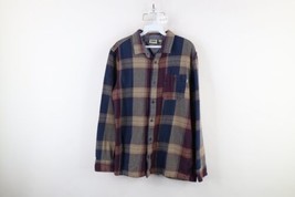 Vintage Vans Mens Medium Faded Checkered Plaid Flannel Collared Button Shirt - £35.83 GBP