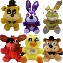 Set of 6 FNAF Plushies Five Nights at Freddy&#39;s Plushies Movie Characters... - £44.44 GBP