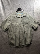 Woolrich Shirt Mens XL Gray Short Sleeve Button Up Cotton Casual outdoor - £8.18 GBP
