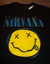 Vintage Style Nirvana Smiley Face T-Shirt Band Mens Small New 1990&#39;s - £15.79 GBP