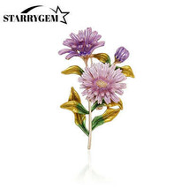 Chrysanthemum  Sunflower Enamel Brooch Set for Women - $29.95