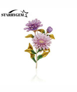 Chrysanthemum  Sunflower Enamel Brooch Set for Women - $41.07 CAD