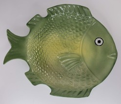 MCM Green Fish Plate Hand Painted - $43.99