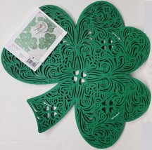 Set Of 4 Leaf Shaped Vinyl Placemats (15&quot;x15&quot;) St. Patrick&#39;s Day Green Leaves,Bm - £18.76 GBP