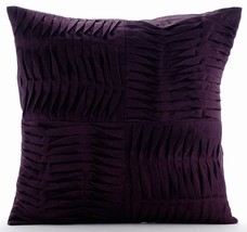Purple Textured Pintucks 16&quot;x16&quot; Cotton Linen Pillow Covers, Purple Pleats - £25.25 GBP+