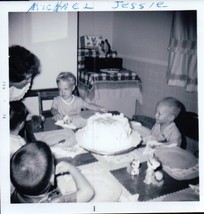 Vintage Toddler’s Birthday Party With A Huge Cake Photo Snapshot 1974 - $5.99