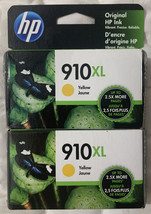 HP 910XL Yellow Ink Twin Pack 2 x 3YL64AN Exp 2025+ New OEM Sealed Retail Box - $44.48