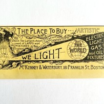McKenney &amp; Waterbury Light Fixtures 1894 Advertisement Victorian Boston ... - £6.27 GBP