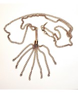 Vintage Industrial Glam Necklace Costume Handmade 7 Chain Dangle B66 Maine - $28.78 CAD