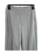 Athleta Pale Blue Stretchy Jersey Wide Leg Pants Front Seam Zip Pockets ... - $33.74