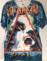 DEF LEPPARD Hysteria Tie Dye Logo Vision White Polyester Sublimated T-Shirt L - $75.71