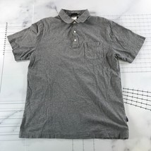 Patagonia Polo Shirt Mens Medium Heather Grey Short Sleeve Organic Cotton - £22.49 GBP