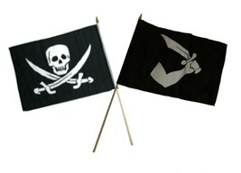 AES 12x18 12&quot;x18&quot; Wholesale Combo Pirate Calico Jack &amp; Thomas Tew Stick Flag - £8.69 GBP