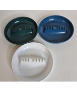 Vtg 341-Ges Line Green, Blue, White 3 Plastic Ashtray&#39;s Made In USA 7” 1... - $416.26 MXN