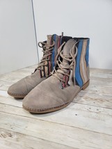 TOMS Size 7.5 Alpa Boots Taupe Suede Striped Colorful Women Walking Casu... - $513.87 MXN