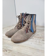 TOMS Size 7.5 Alpa Boots Taupe Suede Striped Colorful Women Walking Casu... - $513.87 MXN