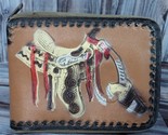 VTG Kids Zip-Close Western Wallet Featuring a Horse Saddle w/ Pistol &amp; H... - £15.17 GBP