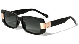 Dweebzilla Slim Sleek Casual Rectangular Classic Retro Luxury Sunglasses (Black  - £9.16 GBP+