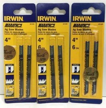 Irwin Marathon 3071406 4&quot; 6 TPI  Wood Cutting Jig Saw Blades Pack of 3 - £13.41 GBP