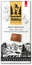 Milkboy Switzerland - Alpine Milk with Crunchy Caramel and Sea Salt 100g - £5.97 GBP