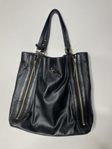 Pour La Victoire Black Genuine Leather Shoulder Tote Handbag Purse - £27.98 GBP