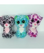 Ty Beanie Boos Cats Leopard Plush Lot Of 3 Glamour Tasha Leona Glitter E... - £19.45 GBP