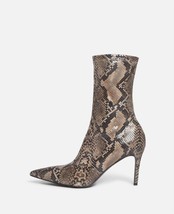 Stella Mccartney iconic python print ankle boot COFFEE - $400.00