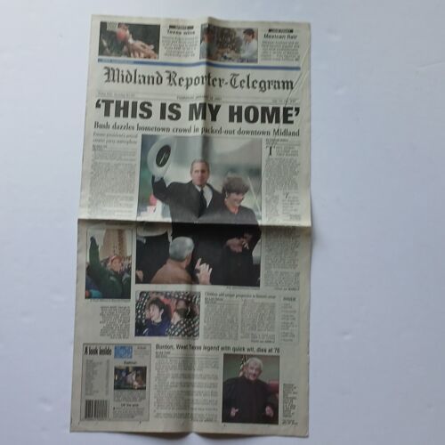 Midland Reporter Telegram January 18, 2001 This is My Home (George W Bush) - $9.49