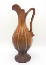 Royal-Haeger Vase Art Deco Pottery Brunt Orange Rust Nutmeg Color 18&quot; USA - £35.96 GBP