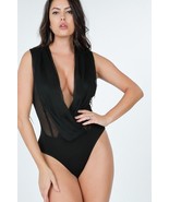 Women&#39;s Pleated Overlap Front Bodysuit - £19.74 GBP