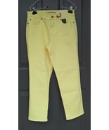 Lands End Women&#39;s Mid Rise Slim Leg Crop Jeans Faint Lemon New - $54.86 CAD
