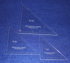 Quilt Templates- 3 Piece Right Triangles 3,4,5 Inches- Clear Acrylic 1/8... - £17.72 GBP