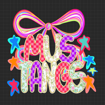Mustangs PNG, Neon Coquette Bow Mustangs Mascot PNG, Preppy School Spiri... - $46.73 MXN