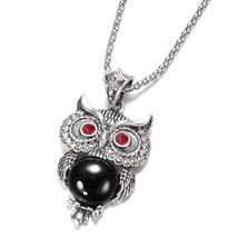 Kinel Hot Ethnic Animal Jewelry Sets Tibetan Silver Chain Red Crystal Eye Owl Ne - £15.85 GBP