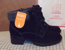 Sporto Kelly Black Suede Sweater Boots &quot;&quot;New&quot;&quot; With Tags &amp; Box - £35.97 GBP