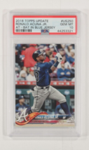 2018 Topps Aggiornamento Ronald Acuna Junior At-Bat IN Blu Maglia PSA 10 Gem MT - $371.25