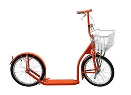 16&quot; AMISH KICK SCOOTER ~ BRIGHT ORANGE Foot Bike w/ Basket &amp; Brakes MADE... - £260.14 GBP