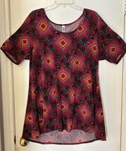 LuLaRoe Maroon Southwestern Pattern Tunic Short Sleeve XL - $16.63