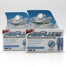 Lot of 2 HEAROES AirPlugs Airline Pressure Reducing Ear Plugs With Case,... - $13.74