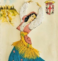 1940s Embroidered Postcard Flamenco Dancer Spain Elsi Gumier WW2 Era Vtg... - $29.99