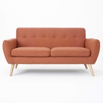 Josephine Mid-Century Modern Petite Fabric Sofa, Burnt Orange/Natural, By - £421.50 GBP