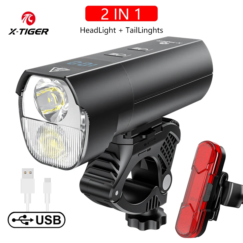 X-TIGER Bicycle Light 1800 Lumens Mountain Bike Front Lamp Flashlight 5000mAh - £17.92 GBP+