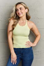 Ninexis Butter Yellow Simple Halter Neck Tank Top - £8.97 GBP