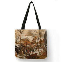 Oil Painting Bible Story Print Womens Designer Tote Bags Handbags Daily Use Larg - £13.79 GBP