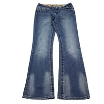 Rock Star Jeans Pants Womens 8 Blue Regular Fit Boot Cut Flat Front Bottoms - £22.54 GBP