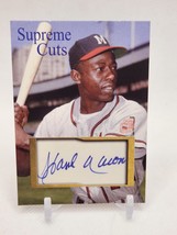 Hank Aaron Autograph Facsimile Milwaukee Atlanta Braves Baseball Card - £7.07 GBP