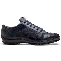 Bari Genuine Lizard Fashion Sneaker Patchwork Design Shoes Navy image 2