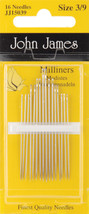 John James Milliners Hand Needles-Size 3/9 16/Pkg - £13.95 GBP