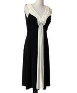 Jessica Howard Black White Dress Sz 12 High Waist Sleeveless Fit &amp; Flare - £22.71 GBP